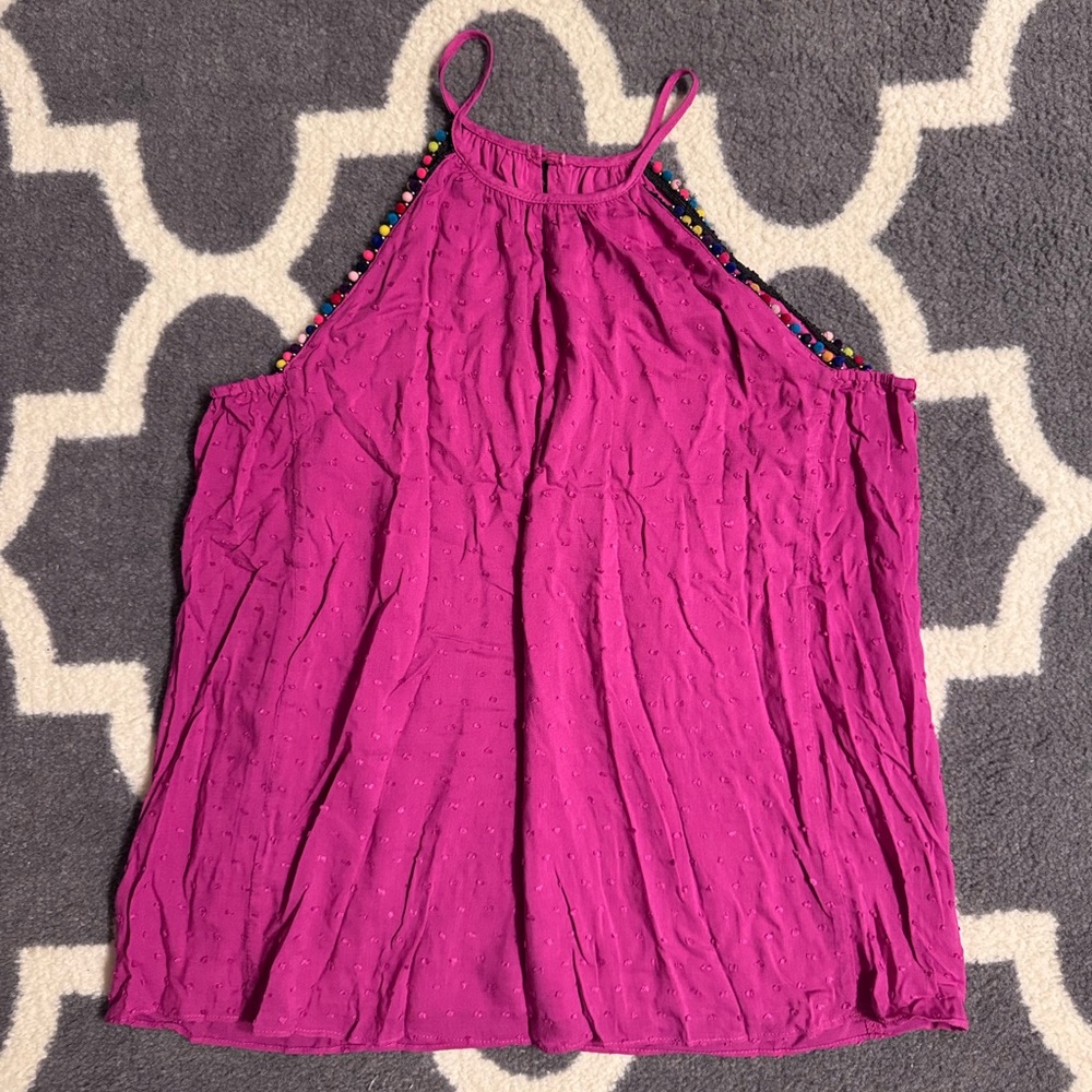 Women's Sleeveless Magenta Top